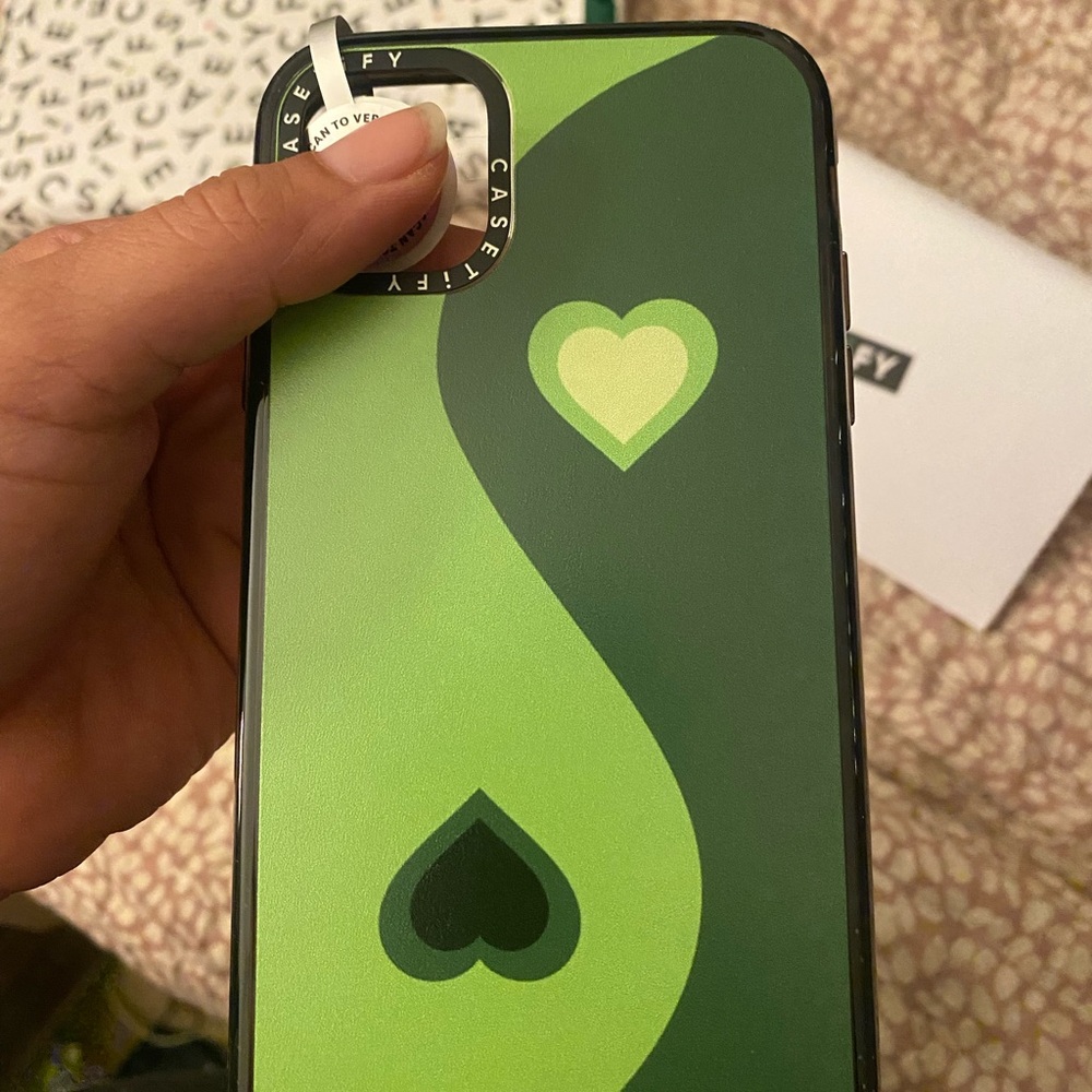 Casetify iPhone 11 Green Heart Design Phone Case